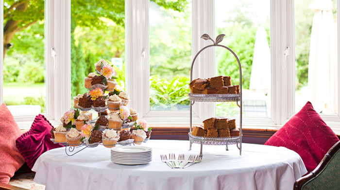 Afternoon tea served in the conservatory