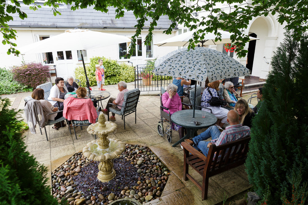 Courtyard with residents socialising